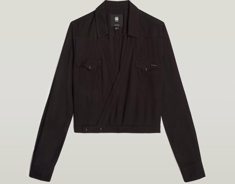 G-Star RAW Tacoma Wikkelblouse Zwart Dames - Foto 4