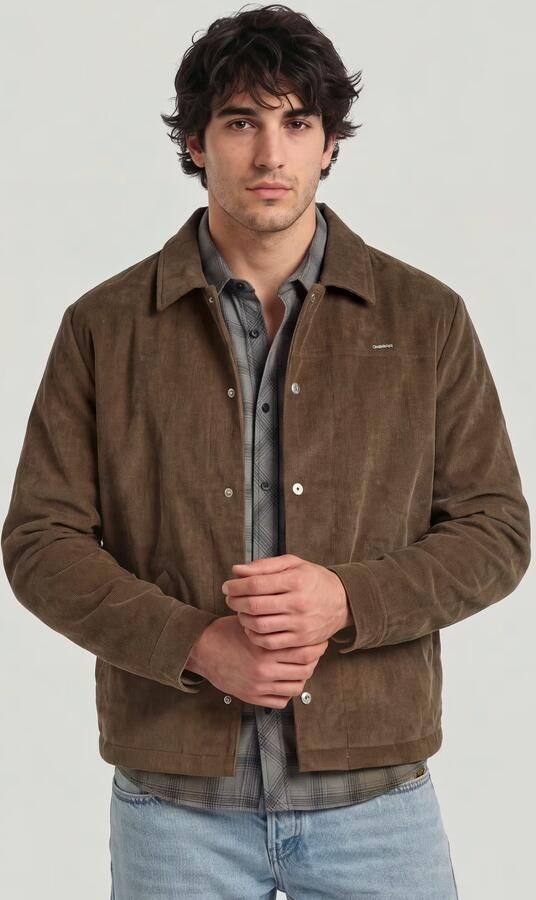G-Star RAW Tech Padded Corduroy Overshirt Bruin Heren