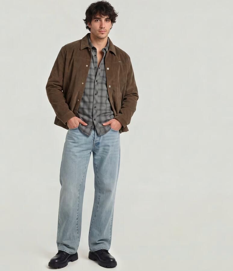 G-Star RAW Tech Padded Corduroy Overshirt Bruin Heren - Foto 4