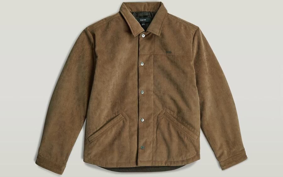 G-Star RAW Tech Padded Corduroy Overshirt Bruin Heren - Foto 5
