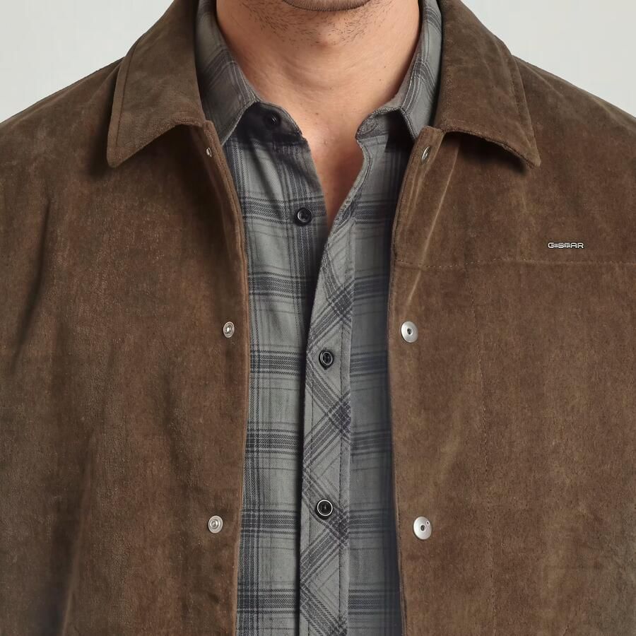 G-Star RAW Tech Padded Corduroy Overshirt Bruin Heren - Foto 2