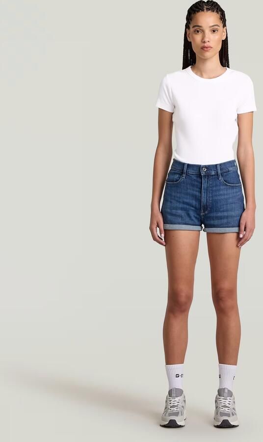 G-Star RAW Tedie Ultra High Short Midden blauw Dames - Foto 5