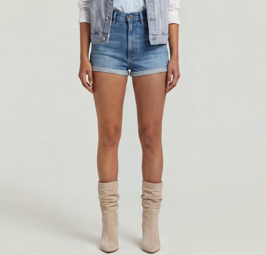 G-Star RAW Tedie Ultra High Short Midden blauw Dames - Foto 3