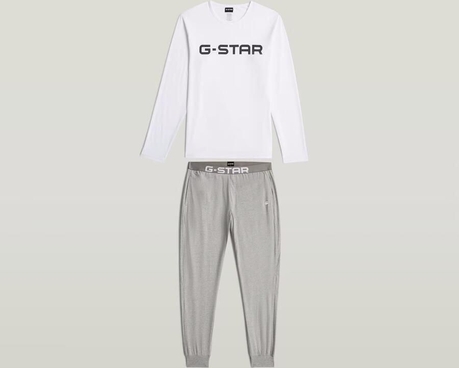 G-Star RAW Pyjama STONE LONG SLEEVE T-SHIRT & CUFFED PANTS SLEEP SET (set 2-delig)