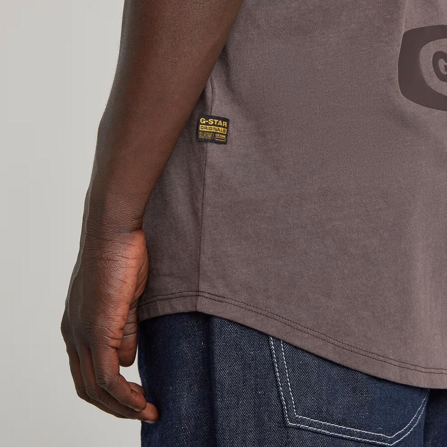 G-Star RAW Text Back Graphic Overdyed Lash T-Shirt Bruin Heren - Foto 2