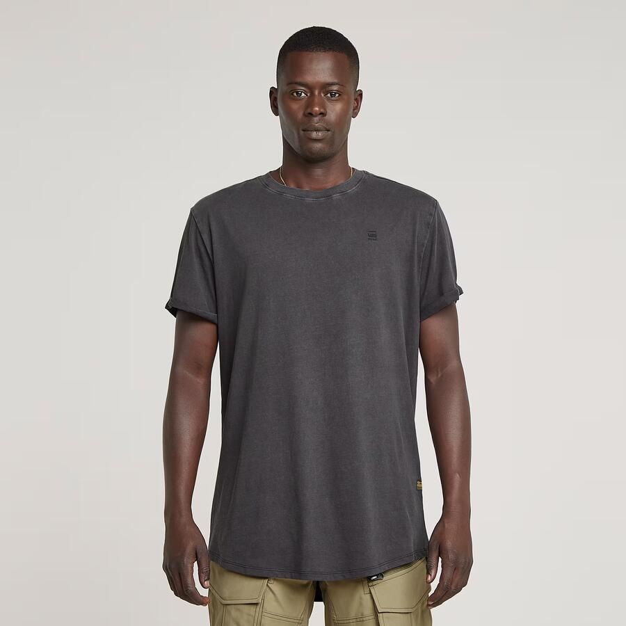 G-Star RAW Text Back Graphic Overdyed Lash T-Shirt Zwart Heren