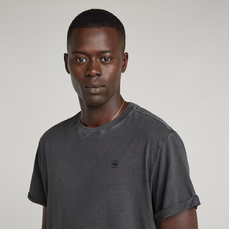 G-Star RAW Text Back Graphic Overdyed Lash T-Shirt Zwart Heren - Foto 3