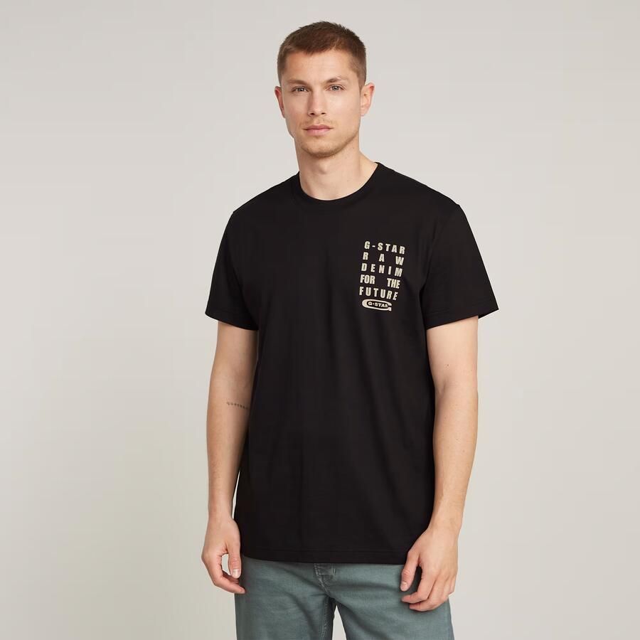 G-Star RAW Text Chest T-Shirt Zwart Heren - Foto 7
