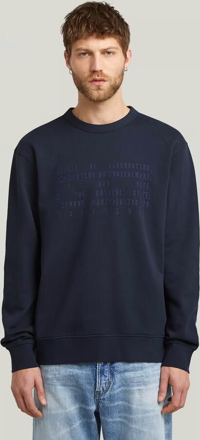 G-Star RAW Text Graphic Sweater Donkerblauw Heren - Foto 9