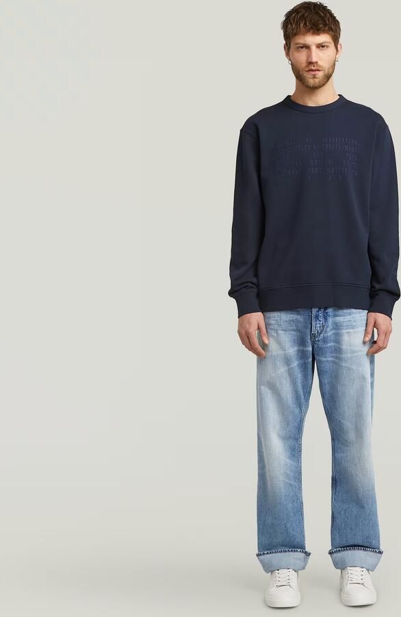G-Star RAW Text Graphic Sweater Donkerblauw Heren - Foto 6
