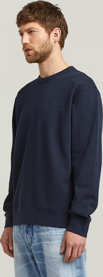 G-Star RAW Text Graphic Sweater Donkerblauw Heren - Foto 8