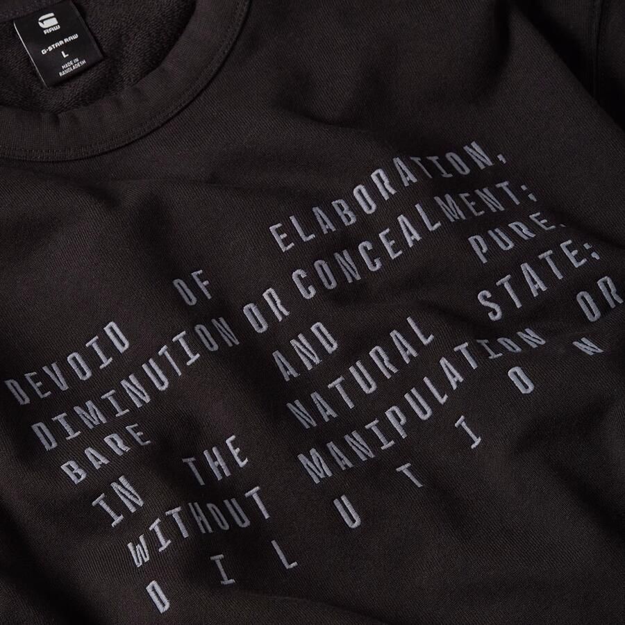 G-Star RAW Text Graphic Sweater Zwart Heren