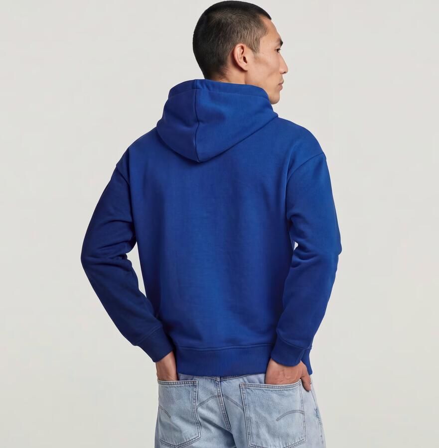 G-Star RAW Text Splatters Relaxed Hoodie Sweater Midden blauw Heren - Foto 3