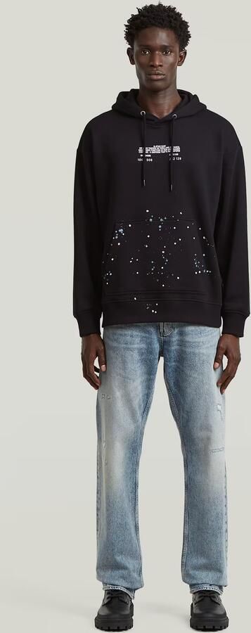 G-Star RAW Text Splatters Relaxed Hoodie Sweater Zwart Heren - Foto 7