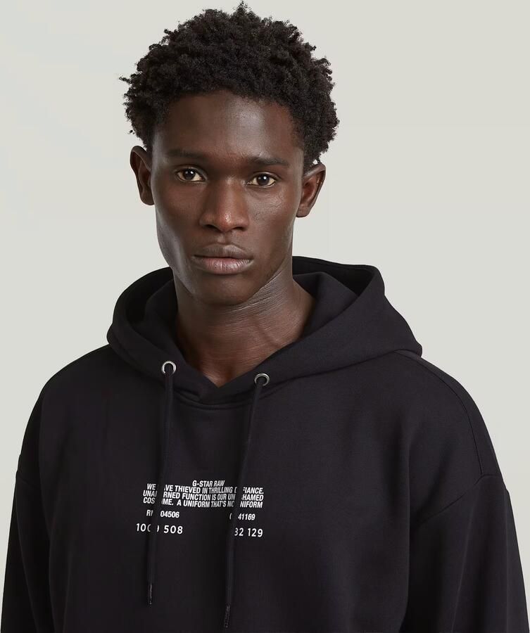 G-Star RAW Text Splatters Relaxed Hoodie Sweater Zwart Heren - Foto 3