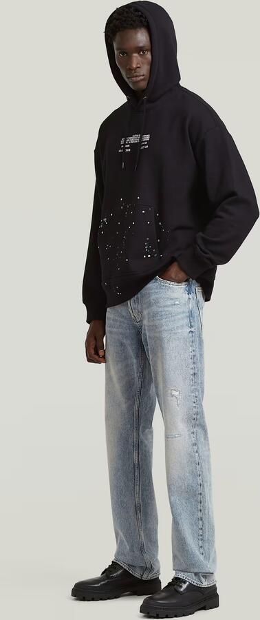 G-Star RAW Text Splatters Relaxed Hoodie Sweater Zwart Heren - Foto 6