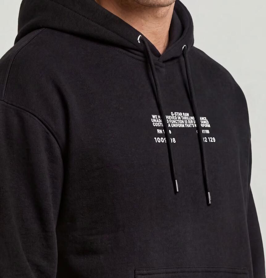 G-Star RAW Text Splatters Relaxed Hoodie Sweater Zwart Heren - Foto 3