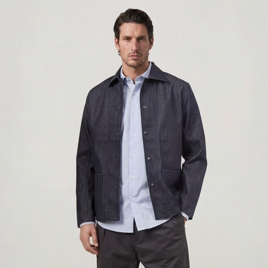 G-Star RAW The Casper Correct Slim Selvedge Overshirt Donkerblauw Heren