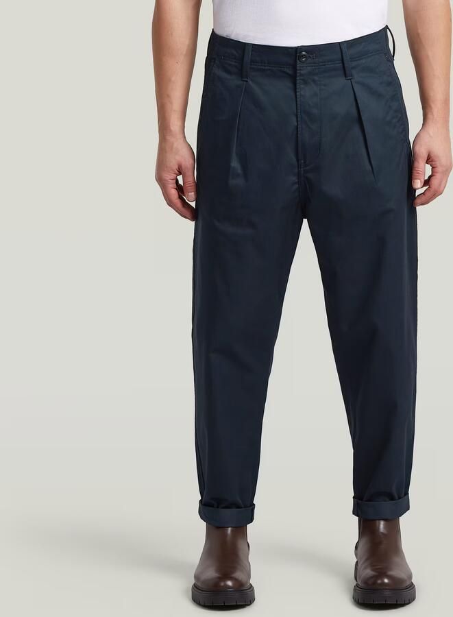 G-Star RAW The Ignaz- Correct Pleated Chino Relaxed Donkerblauw Heren