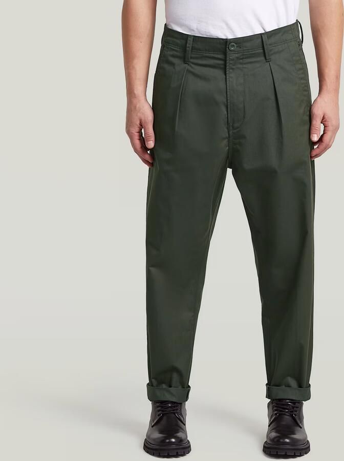 G-Star RAW The Ignaz- Correct Pleated Chino Relaxed Grijs Heren