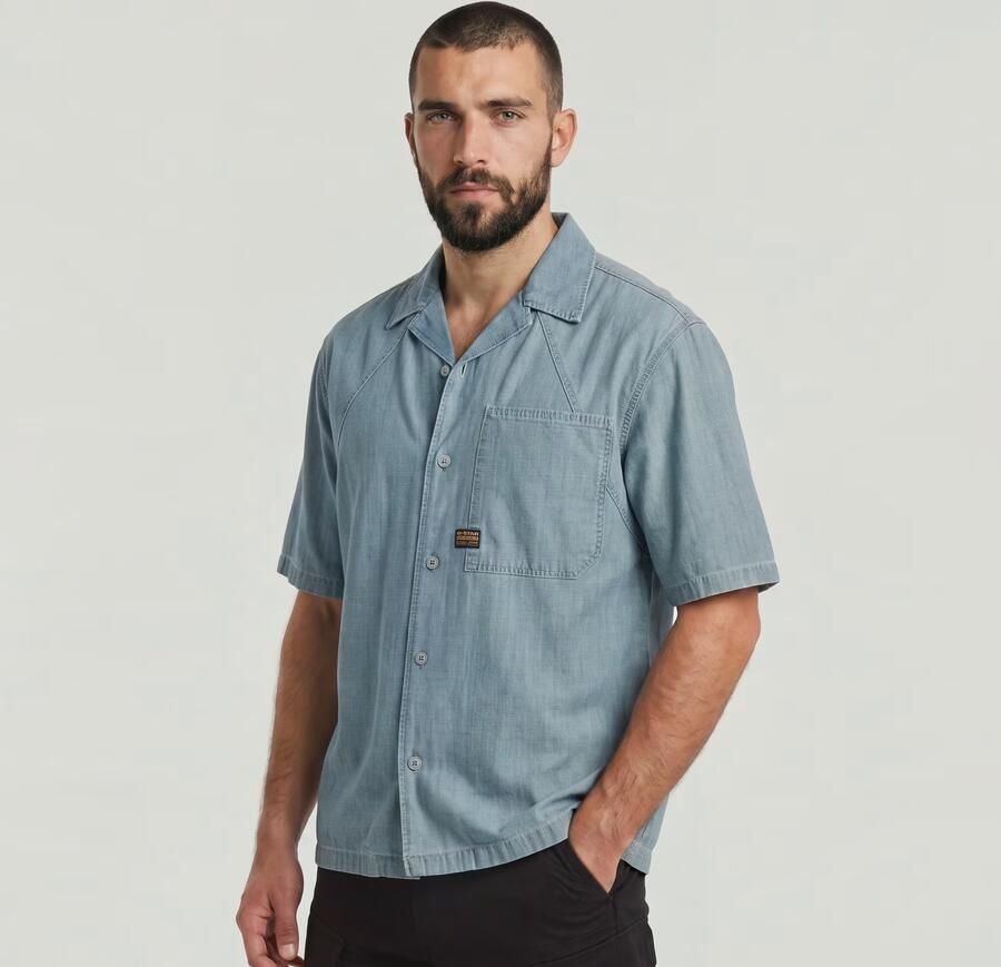 G-Star RAW Track Relaxed Overhemd Lichtblauw Heren - Foto 4