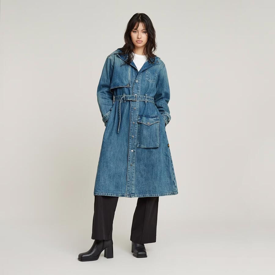 G-Star RAW Trench Regenjas Midden blauw Dames