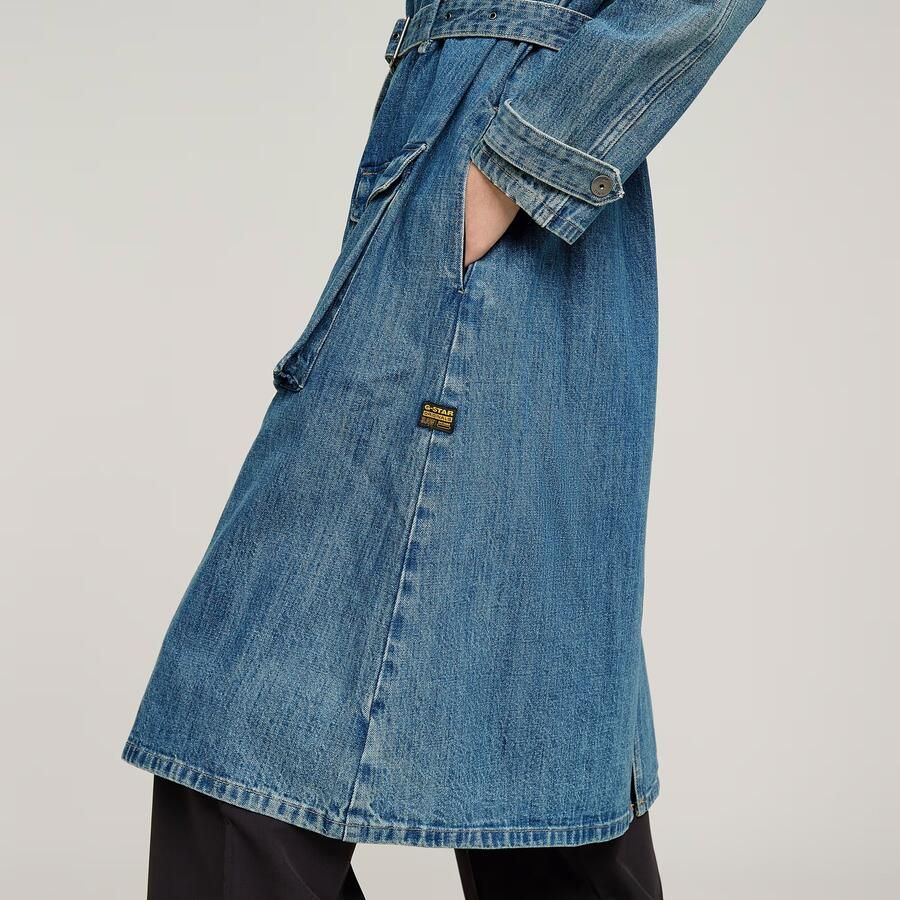 G-Star RAW Trench Regenjas Midden blauw Dames - Foto 4