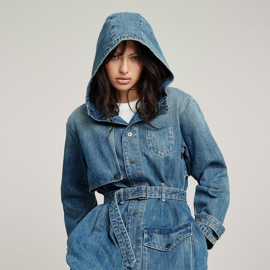 G-Star RAW Trench Regenjas Midden blauw Dames - Foto 5