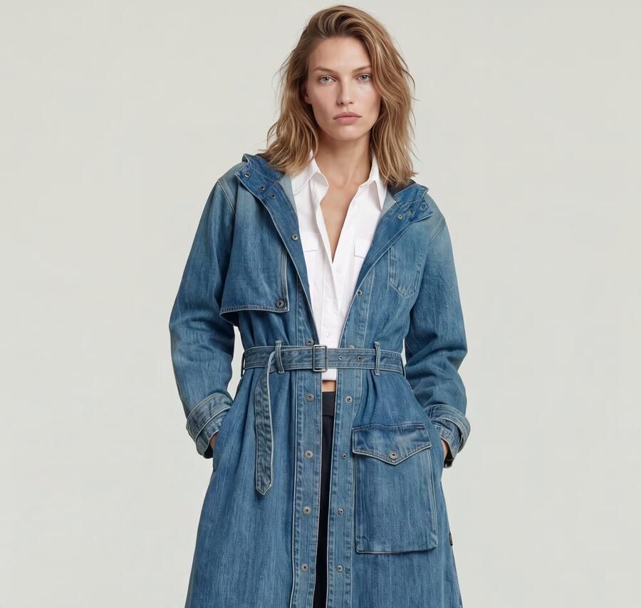 G-Star RAW Trench Regenjas Midden blauw Dames - Foto 6