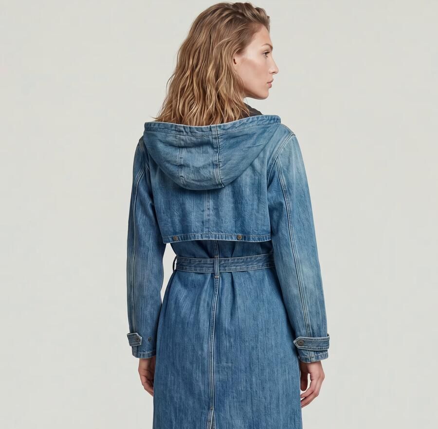 G-Star RAW Trench Regenjas Midden blauw Dames - Foto 4