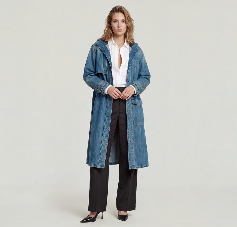 G-Star RAW Trench Regenjas Midden blauw Dames - Foto 5