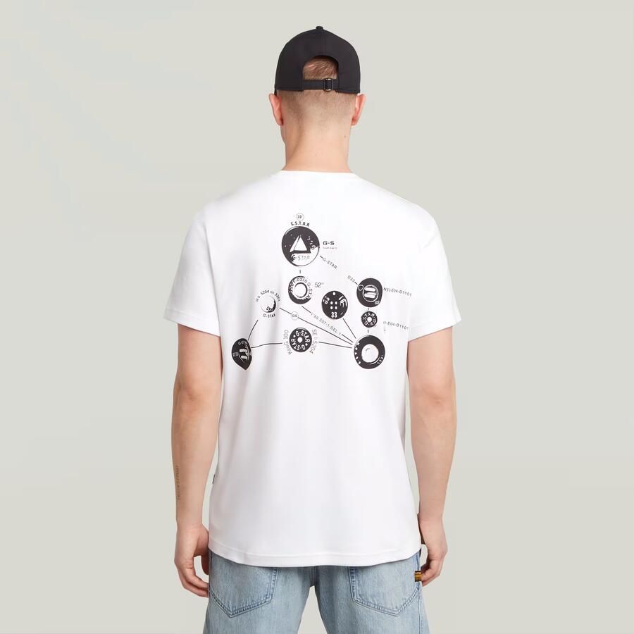G-Star RAW Trims Back Graphic T-shirt Wit Heren - Foto 8
