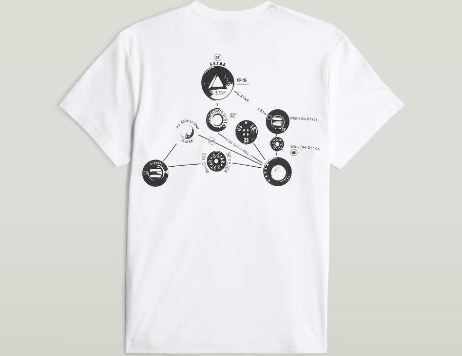 G-Star RAW Trims Back Graphic T-shirt Wit Heren - Foto 2