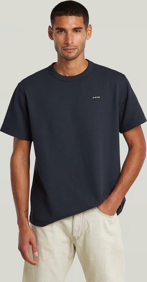G-Star RAW True Regular Structured T-Shirt Donkerblauw Heren - Foto 6