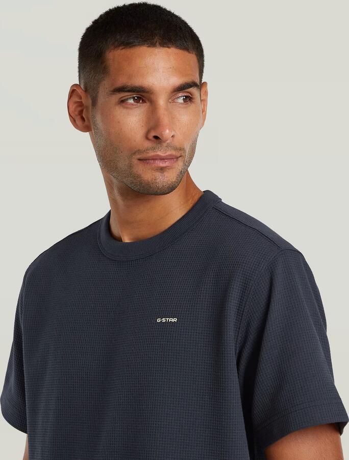G-Star RAW True Regular Structured T-Shirt Donkerblauw Heren - Foto 3