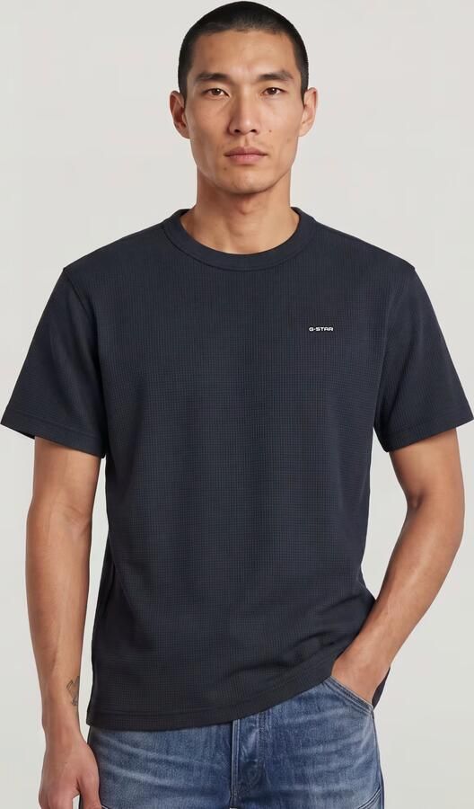 G-Star RAW True Regular Structured T-Shirt Donkerblauw Heren - Foto 13