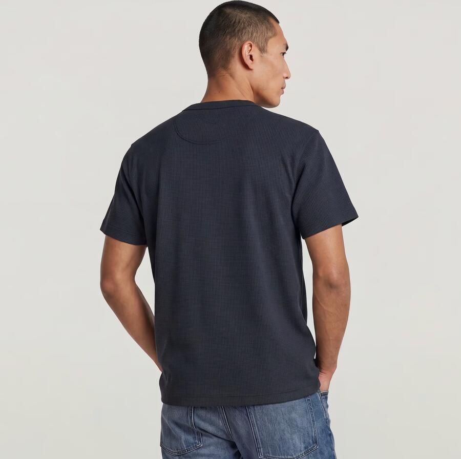 G-Star RAW True Regular Structured T-Shirt Donkerblauw Heren - Foto 5