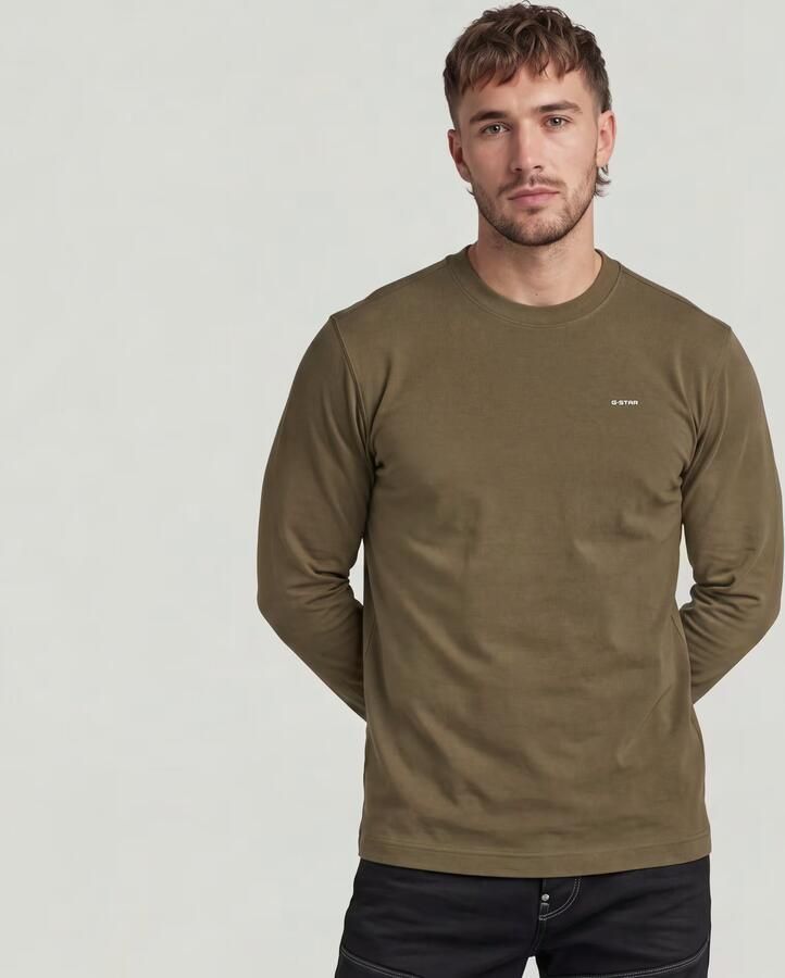 G-STAR RAW Heren Truien & Vesten True Regular R T L\s Groen - Foto 8