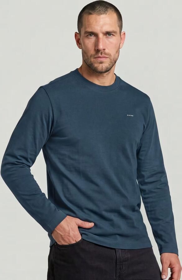 G-Star RAW True Regular T-Shirt Midden blauw Heren