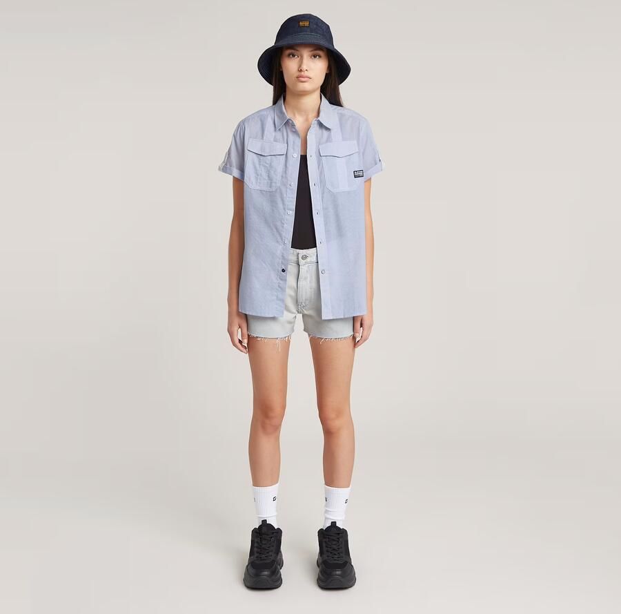 G-Star RAW True Short Raw Edge Lichtblauw Dames - Foto 5