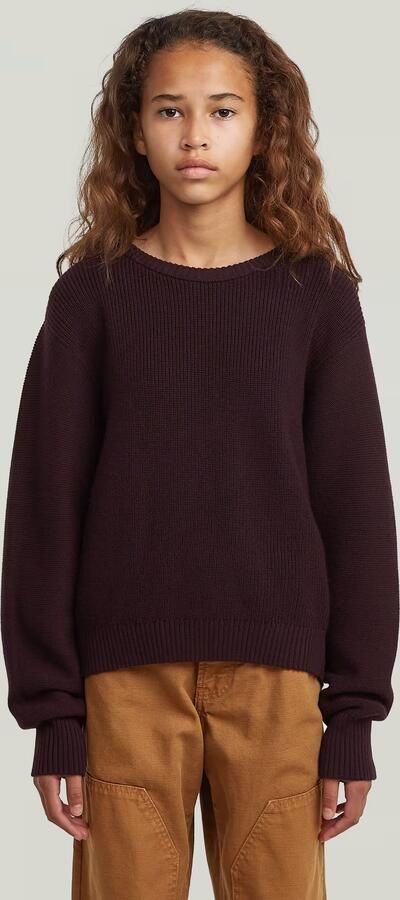 G-Star RAW Trui Cropped Crew voor meisjes Bruin meisjes