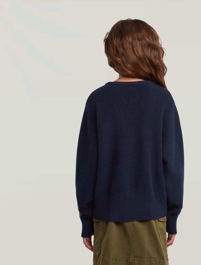 G-Star RAW Trui Cropped Crew voor meisjes Donkerblauw meisjes - Foto 3