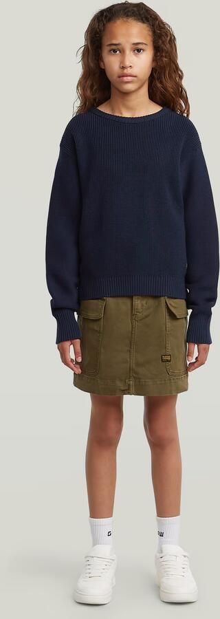 G-Star RAW Trui Cropped Crew voor meisjes Donkerblauw meisjes - Foto 6