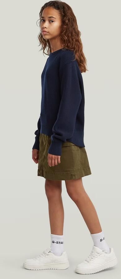 G-Star RAW Trui Cropped Crew voor meisjes Donkerblauw meisjes - Foto 5