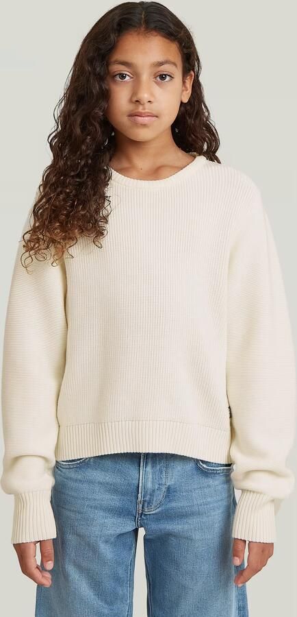 G-Star RAW Trui Cropped Crew voor meisjes Wit meisjes