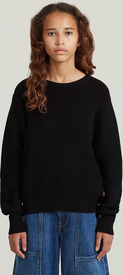 G-Star RAW Trui Cropped Crew voor meisjes Zwart meisjes