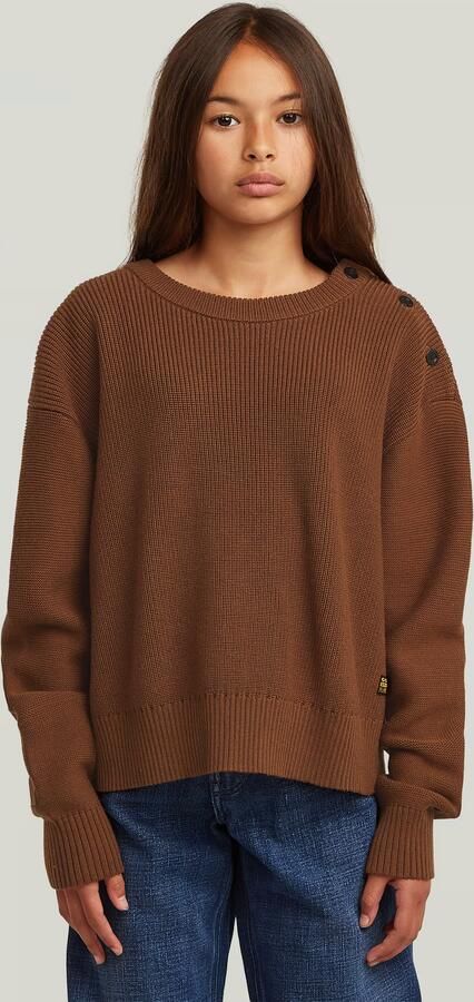 G-Star RAW Trui Fisherman Crop voor meisjes Bruin meisjes - Foto 4