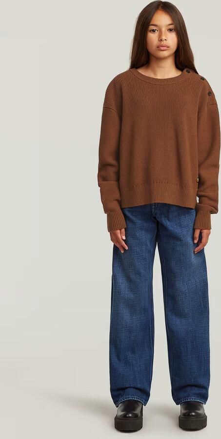 G-Star RAW Trui Fisherman Crop voor meisjes Bruin meisjes - Foto 7