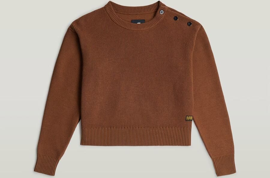 G-Star RAW Trui Fisherman Crop voor meisjes Bruin meisjes - Foto 6