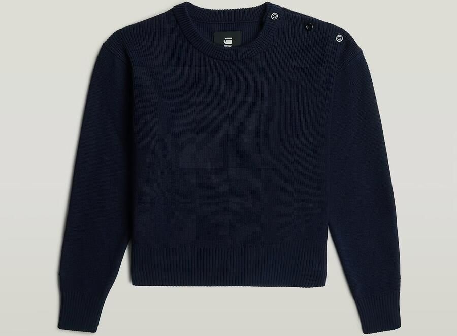 G-Star RAW Trui Fisherman Crop voor meisjes Donkerblauw meisjes - Foto 4